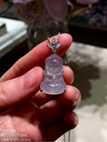 High-Icy Lavender Jadeite Baby Buddha Pendant