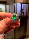 Burmese Longshi Jadeite Diamond Ring | Feiyuehui Jewelry