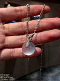 Glass Jadeite Lu Lu Tong Pendant Necklace with 18K Gold and Diamonds