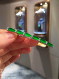 Imperial Green Glass Jadeite Hair Clip with 18K Gold and Diamonds